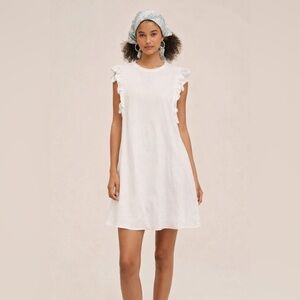 Mod Ref White Linen Blend Dress L